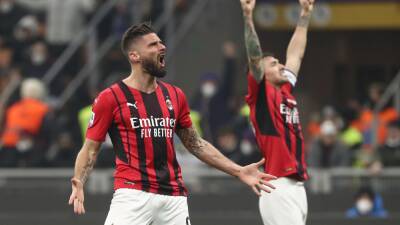 Theo Hernandez - Denzel Dumfries - Ivan Perisic - Davide Calabria - Olivier Giroud - Stefan De-Vrij - Hakan Calhanoglu - Inter 1-2 Milan: Olivier Giroud nets twice in four second half minutes to spark comeback in Derby di Milano - eurosport.com - France