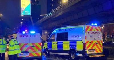 LIVE: Police van 'damaged' following reports of crash under Mancunian Way