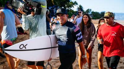 Eleven-time surfing world champ Kelly Slater completes remarkable Pipeline victory days shy of turning 50 - abc.net.au - Usa - Australia - state Hawaii