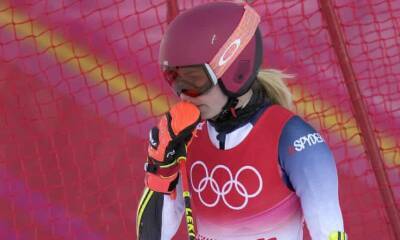 Winter Olympic - Mikaela Shiffrin - Defending Olympic champion Mikaela Shiffrin out of giant slalom on first run - theguardian.com - Italy - Usa - Beijing - state Colorado