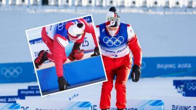 Shocked Alexander Bolshunov breaks podium with big victory celebration at Beijing 2022 Olympics