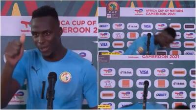 Edouard Mendy: Senegal goalkeeper ran off in the middle of his AFCON final post-match interview