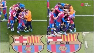 Dani Alves: Barcelona hero showed how much he loves the club in celebration v Atletico