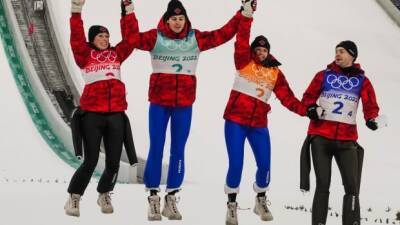 Historic ski jump bronze medal has families back in Canada jumping with joy - cbc.ca - Canada - Beijing - county Island - county Boyd