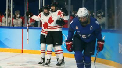 Brianne Jenner - Natalie Spooner - Marie Philip Poulin - Ann Renée Desbiens - Canada women's hockey team overcomes Team USA's shot advantage in rivalry win to close out Beijing Olympics preliminary round - espn.com - Usa - Canada - Beijing