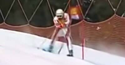 Skier screams in agony as groin hits slalom gate in resurfaced clip - msn.com - Britain - France - Germany - Norway - Beijing