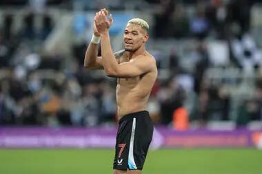 Newcastle United's Joelinton Manages To Kick The Ball Into His Own Head With Explicable Miss