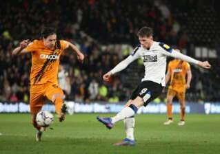 Max Bird reacts after big personal moment for him in Derby County’s win over Hull City