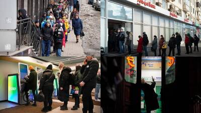 Ukraine war: Russians wait in queues for cash as rouble plunges and hyperinflation looms