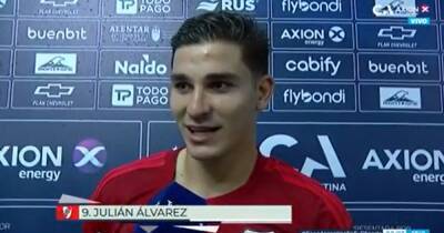 Julian Alvarez - River Plate - Julian Alvarez reacts to Pep Guardiola comments on Man City transfer plan - manchestereveningnews.co.uk - Argentina -  Man