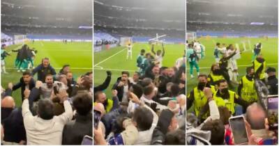 Karim Benzema: Epic fan footage of Real Madrid players celebrating winner v PSG