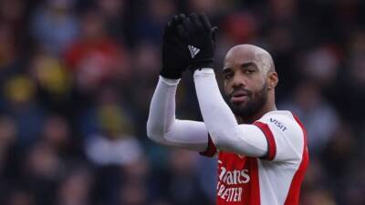 Mikel Arteta - Pierre Emerick Aubameyang - Alexandre Lacazette - Takehiro Tomiyasu - Arsenal to decide on Lacazette's future after the season, says Arteta - channelnewsasia.com -  Leicester