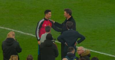 Cristiano Ronaldo and Tom Brady meet on Old Trafford pitch after Manchester United star breaks another record