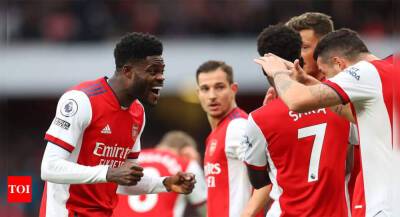 Thomas Partey - Mikel Arteta - Martin Odegaard - Jamie Vardy - Alexandre Lacazette - Gabriel Martinelli - Luke Thomas - Kasper Schmeichel - Aaron Ramsdale - Anthony Taylor - Arsenal move back above Manchester United with win over Leicester City - timesofindia.indiatimes.com - Manchester -  Leicester