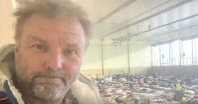 Martin Roberts overcome with emotion as he reaches Ukraine border and sees families inside refugee reception centre