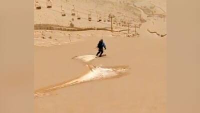 Otro planeta: esquí sobre arena en una estampa más propia del Sáhara que de Valdesquí