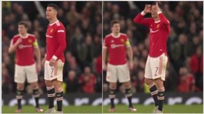 Cristiano Ronaldo's angry reaction to the referee after Man Utd beaten by Atletico Madrid