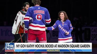 New York Rangers fans boo Gov. Hochul's introduction on women’s empowerment night