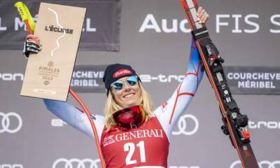 Mikaela Shiffrin on cusp of overall World Cup title after rare downhill win
