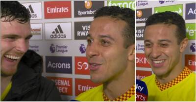 Liverpool beat Arsenal: Thiago's cheeky response to question about back pass