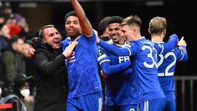 Brendan Rodgers - Wesley Fofana - Benjamin Bourigeaud - Rennes 2 Leicester City 1: Leicester hold on at Rennes to reach quarter finals of Europa Conference League - eurosport.com - France -  Leicester - county Martin