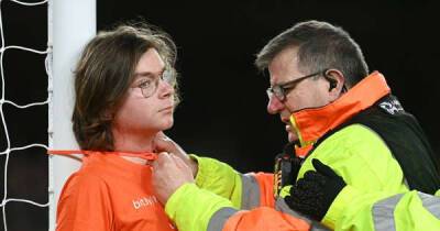 Everton vs Newcastle: Protester chains themselves to a goalpost with ‘Just Stop Oil’ message