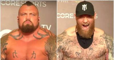 Eddie Hall & Hafthor Bjornsson weigh a combined 46 STONE for boxing fight on Saturday