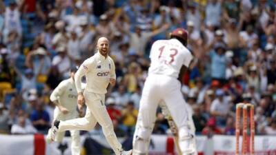 Joe Root - Christian Radnedge - England get two wickets in first session on day three against Windies - channelnewsasia.com - state North Carolina - Barbados - Grenada