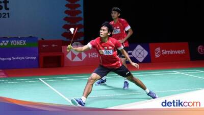 Leo Rolly Carnando - Daniel Marthin - Kevin Sanjaya Sukamuljo - All England - Kim Astrup - 3 Ganda Putra Indonesia Tembus Semifinal All England 2022 - sport.detik.com - Denmark - China - Indonesia - India - Birmingham