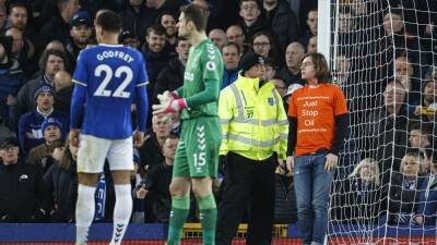 Weymouth man charged after protester ties himself to post during Everton match