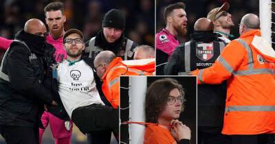 Wolves stewards prevent another pitch invader from goalposts protest