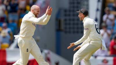 Joe Root - Chris Woakes - Kraigg Brathwaite - Jack Leach - Jack Leach and Ben Stokes strike as England make inroads into Windies batting - bt.com - Barbados