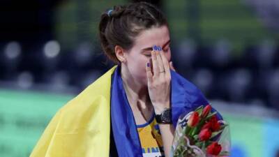 World Athletics Indoor Championships: Ukraine's Yaroslava Mahuchikh wins emotional high jump gold