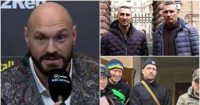 Tyson Fury was full of praise for the Klitschko brothers & Usyk for defending their country