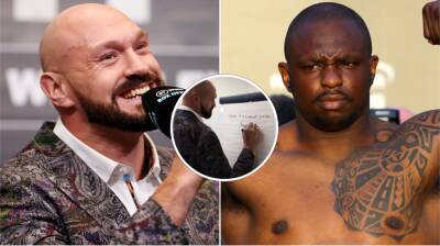 Tyson Fury's explicit message on board for Dillian Whyte