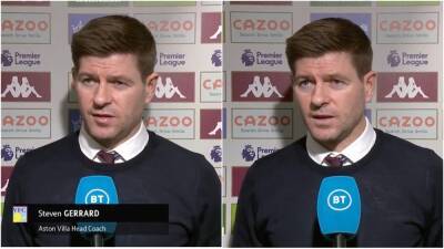 Steven Gerrard involved in awkward interview after Aston Villa 0-1 Arsenal