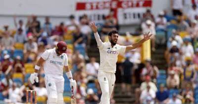 West Indies - Jermaine Blackwood - Kraigg Brathwaite - Jack Leach - Cricket-England's Mahmood explains no-ball that cost him maiden test wicket - msn.com - Barbados