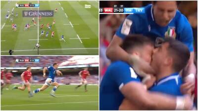 Six Nations: Italy's winning try vs Wales with Nessum dorma
