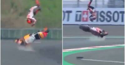 MotoGP rider Marc Marquez suffers humungous crash & is flung off motorbike