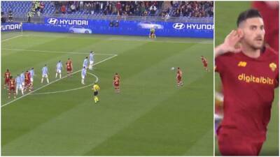 Roma's Lorenzo Pellegrini scored outrageous free-kick vs Lazio