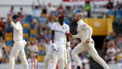 West Indies - Dan Lawrence - Joshua Da-Silva - Kraigg Brathwaite - Jack Leach - West Indies hold out for test draw as England fall five wickets short - channelnewsasia.com - Barbados