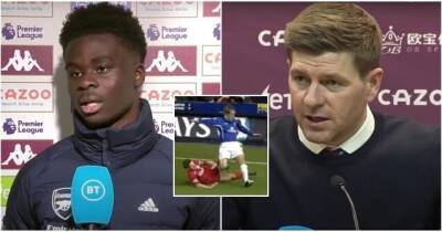 Steven Gerrard's emphatic response to Arsenal's Bukayo Saka over referee comment