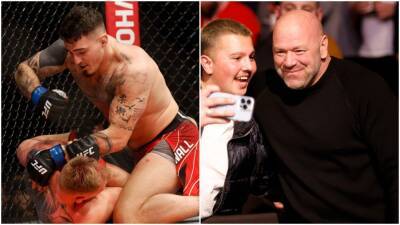 Dana White congratulates Tom Aspinall after UFC London win