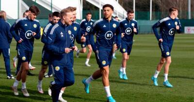 Kieran Tierney - Aaron Hickey - Steve Clarke - Billy Gilmour - Ross Stewart - Zander Clark - Steven Naismith - 5 things we spotted at Scotland training as beaming Billy Gilmour forgets Norwich and Chelsea struggles - dailyrecord.co.uk - Britain - Qatar - Ukraine - Scotland - Poland