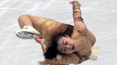 Kamila Valieva - Anna Shcherbakova - Alexandra Trusova - Olympic bronze medallist Sakamoto leads after short program at figure skating worlds - cbc.ca - Russia - Ukraine - Belgium - Usa - Canada - China - Beijing - Japan - South Korea - county Young