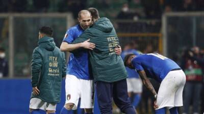 Roberto Mancini - Giorgio Chiellini - Leonardo Bonucci - Domenico Berardi - Soccer - World Cup agony for Italy again after N Macedonia sucker punch - channelnewsasia.com - Qatar - Portugal - Italy - Macedonia