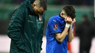 Italy players are 'destroyed and crushed' after failing to qualify for 2022 World Cup following loss to North Macedonia