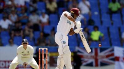 West Indies batter Campbell struck on head by two balls in a row