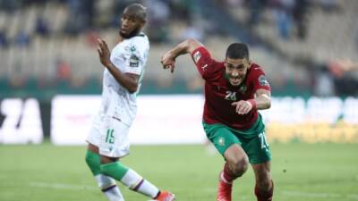 Romain Saïss - Yassine Bounou - Brilliant goal gives Morocco World Cup advantage over DR Congo - channelnewsasia.com - Qatar - Algeria - Tunisia - Egypt - Cameroon - Senegal - Morocco - Ghana - Mali - Nigeria - Congo -  Johannesburg