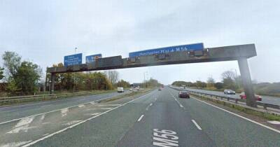 LIVE: Large oil spill on M56 following multiple car crash